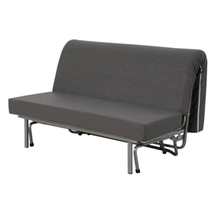 Banquette convertible Melissa, matelas Simmons, 140 x 190 cm, gris