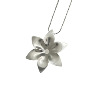 Gargantilla latón flor margarita colgante cadena plata 10µ