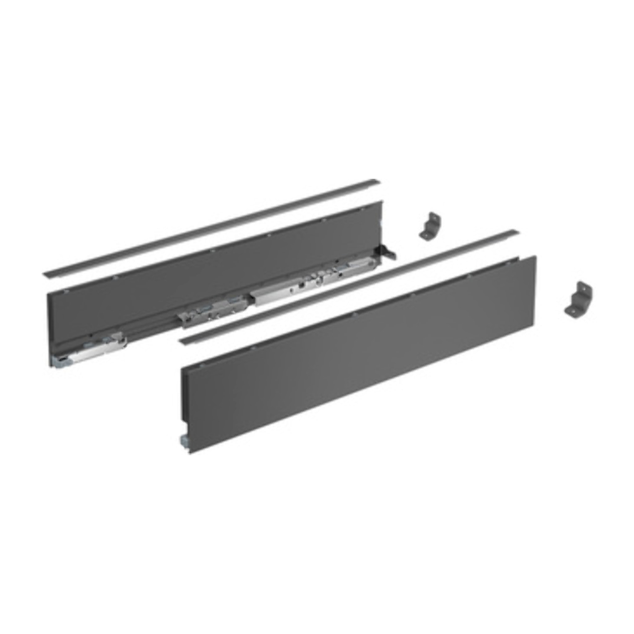 Profilé latéral de tiroir AvanTech YOU, H101mm x L500mm, anthracite, gauche et droite - HETTICH - 9353426