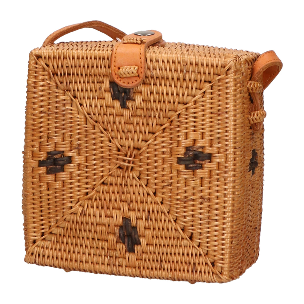 Borsa a spalla da Donna Larissa in Rattan Prodotto Vegano 18x20x4 cm