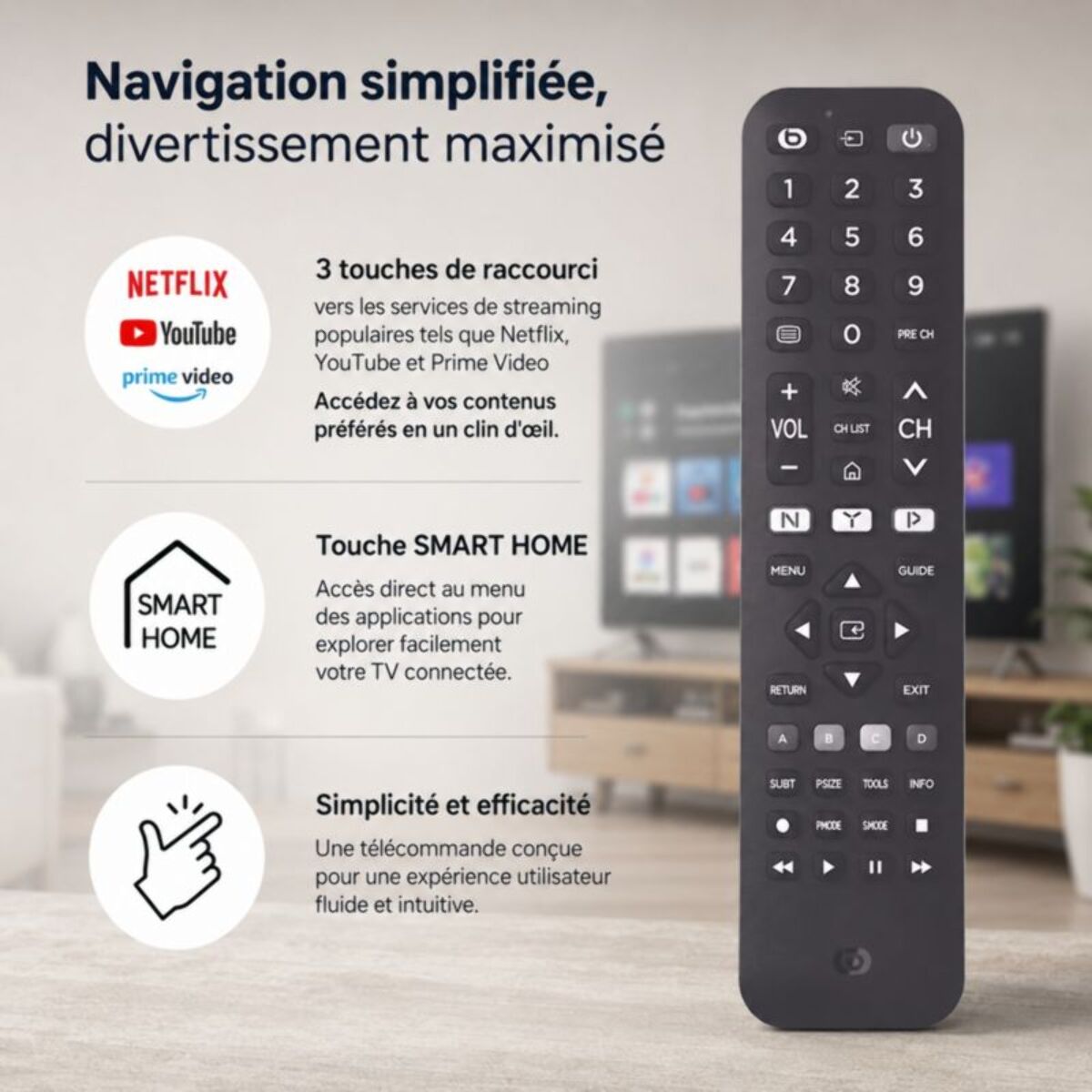 Télécommande ESSENTIELB pour TV Samsung