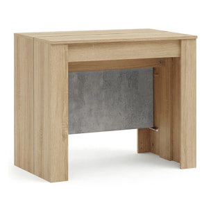 Mesa consola extensible en roble canadian y gris cemento 50-235x90 cm Denis Roble Canadian - Gris Cemento