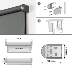 Enrollable Opaco ROLL-UP Gris grafito