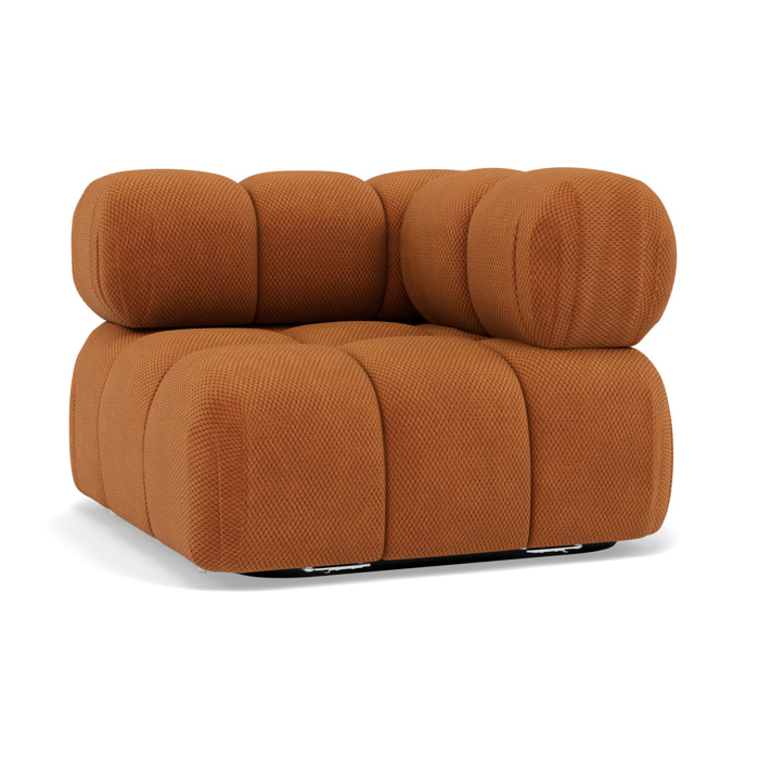 Ruby - module d'assise d'angle droit en velours texturé - Terracotta