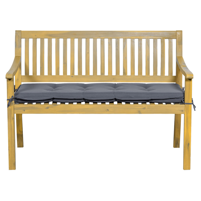 Banc en acacia massif SIMILAN - coussins gris