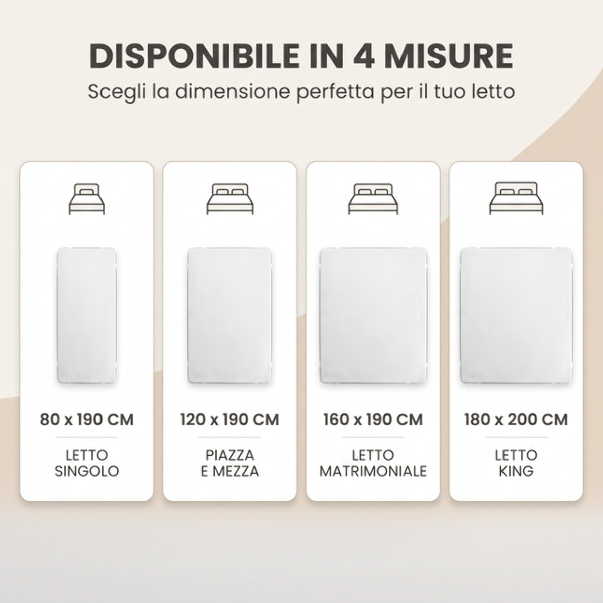 Topper Materasso in Memory Foam con Fibra d’Argento, Alto 5 cm, Traspirante e Antistatico con Elastici, Certificato OEKO-TEX, Made in Italy