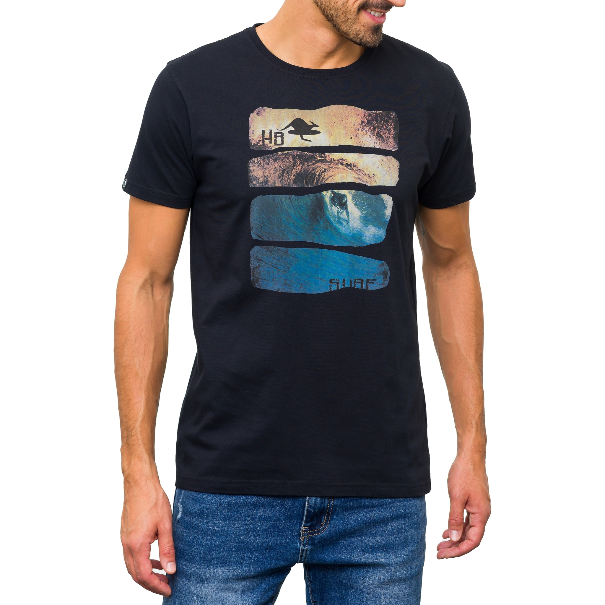 Camiseta de algodón 150 gr Hot Buttered Waves Negro