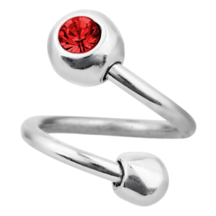 Anillo-Swarovski rojo plata 925 chapado