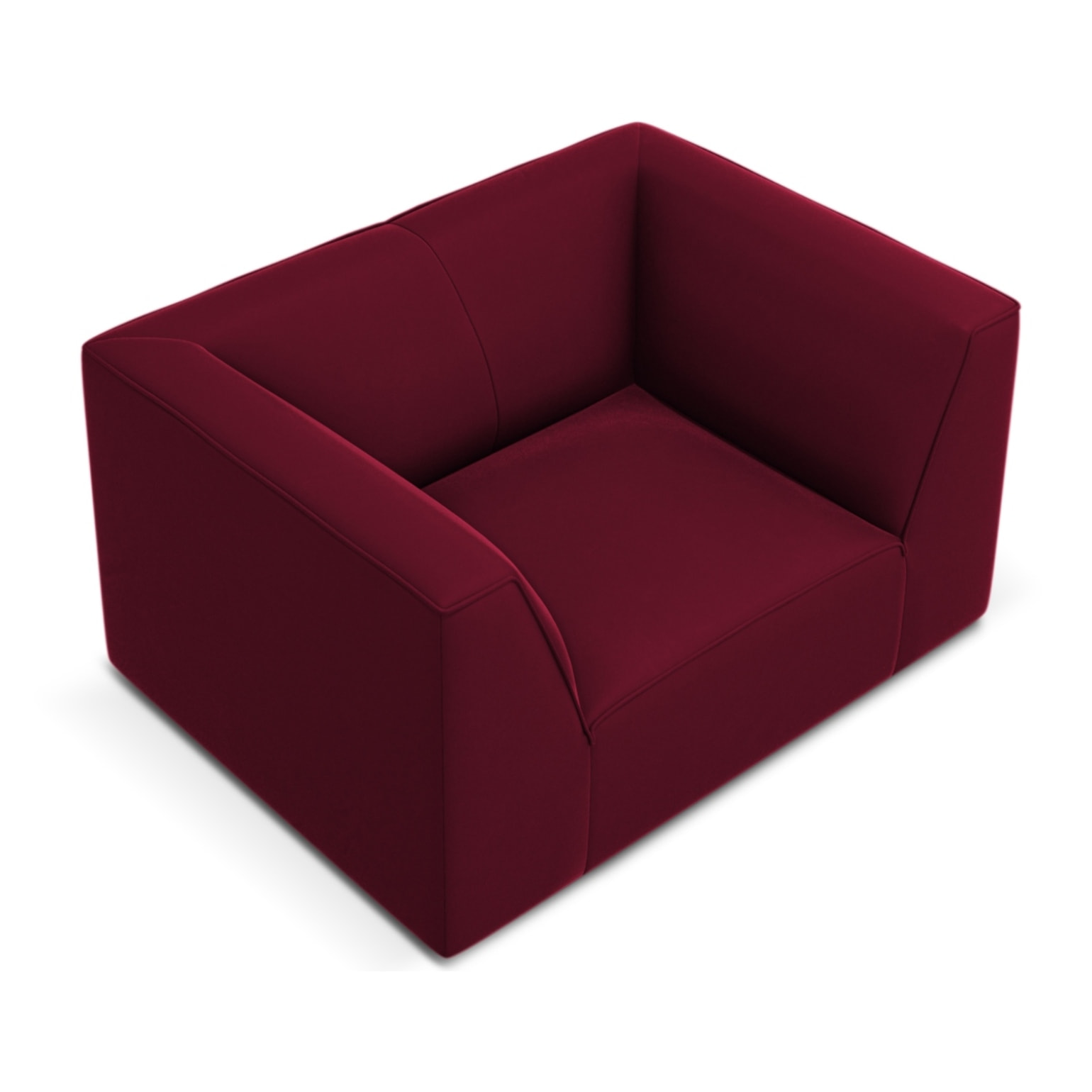 Fauteuil "Charles" en velours rouge