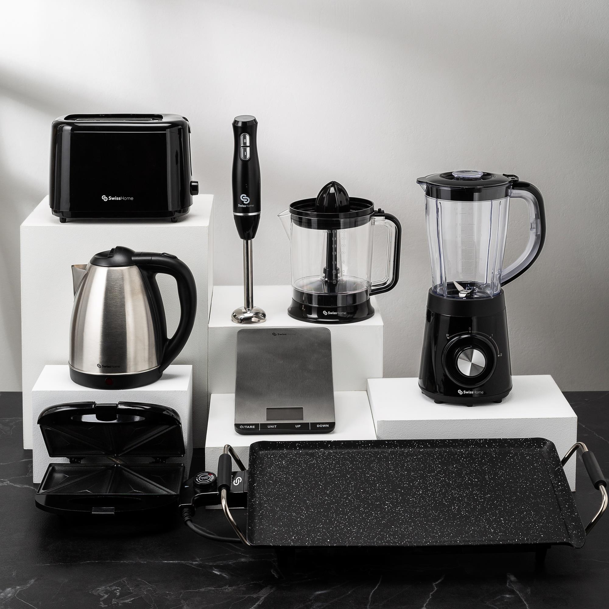 Báscula de cocina 23x15,8x2,2cm en Acero inoxidable color Negro SwissHome