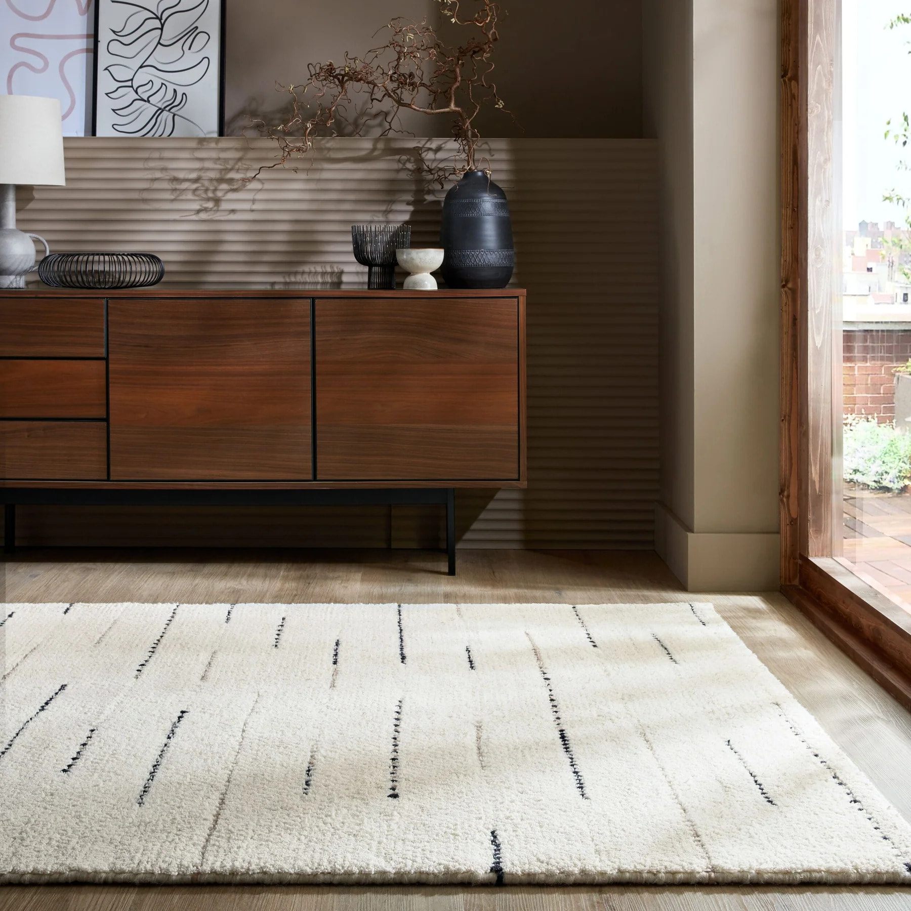 Tapis en laine noir DOTTIE GEOMETRIC Noir