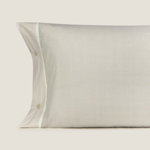 Funda de almohada de algodón 180 hilos cuadros vichy Gropat color gris piedra 100% Algodón