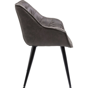 Chaise avec accoudoirs Thelma grise Kare Design