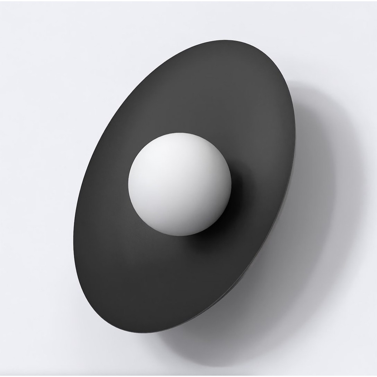 Lampada a parete Inspo in acciaio nero opaco e vetro
