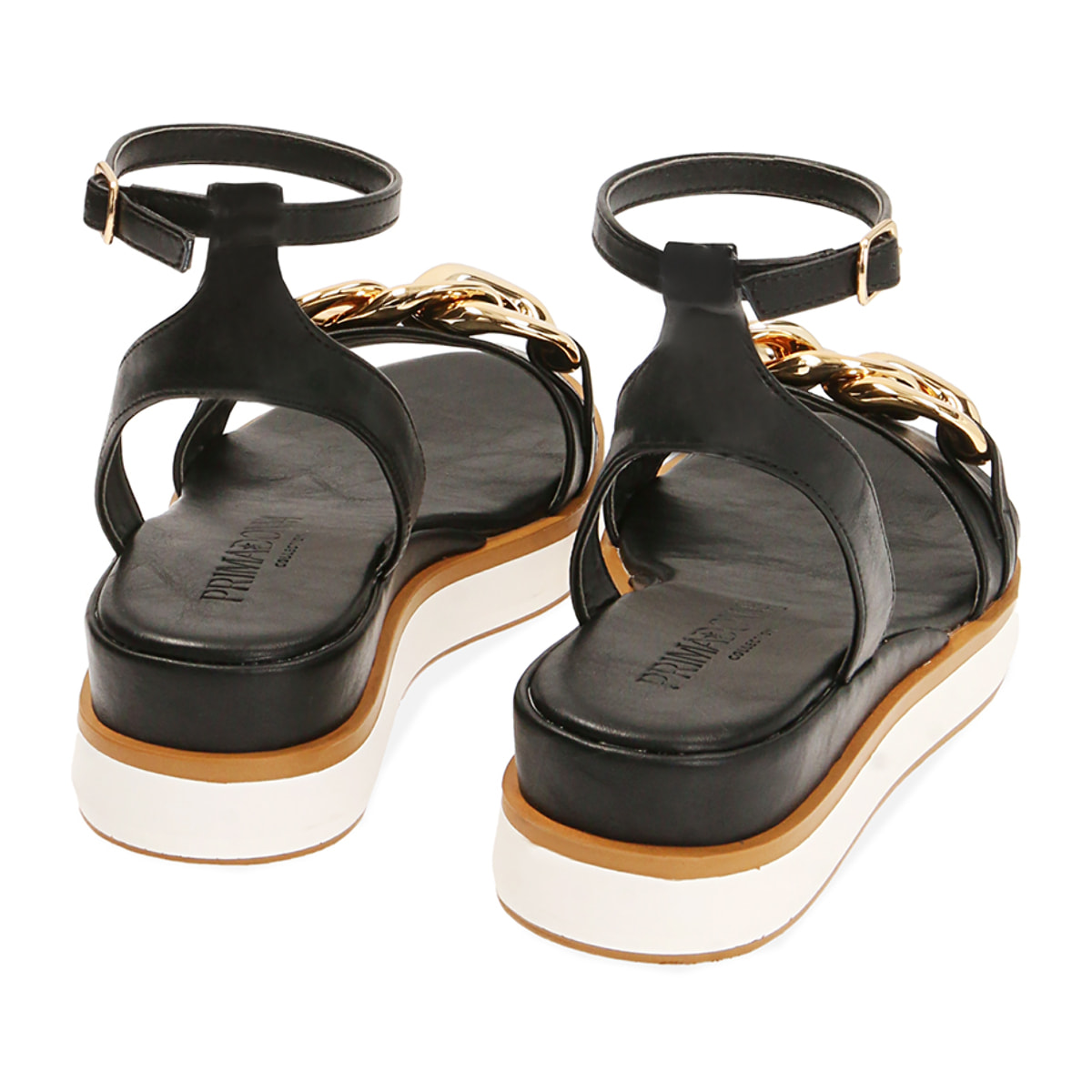 Sandalias negras, plataforma de 4,5 cm