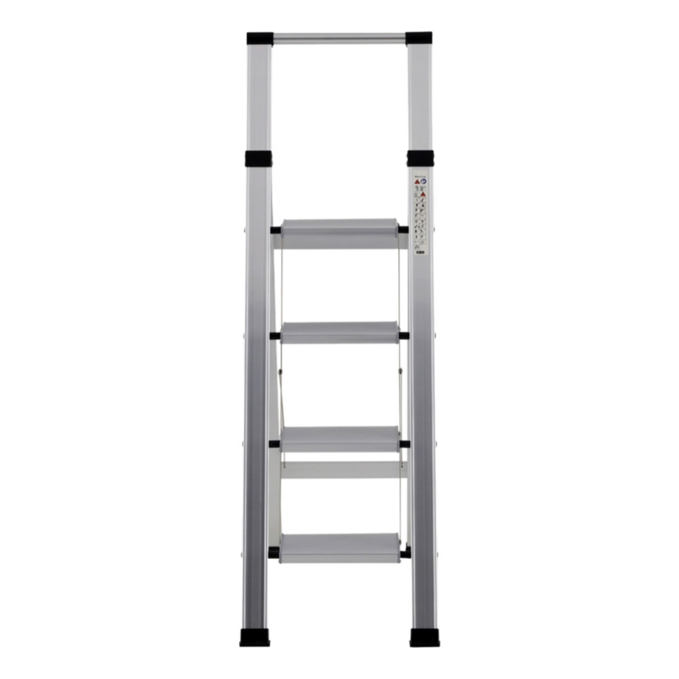 Scala piatta 4 Gradini in alluminio galvanizzato antiscivolo portata 150 kg