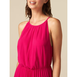 Oltre - Vestido largo con capa desmontable - Fuchsia