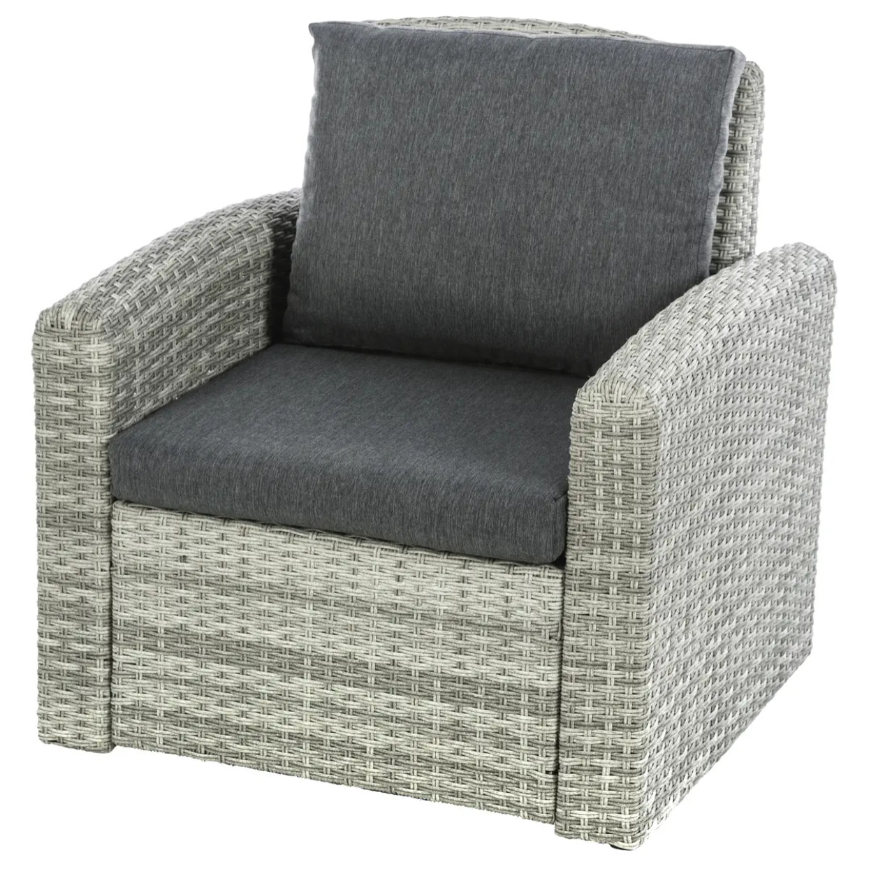 Fauteuil de salon de jardin "Polynésia" havane aluminium traité époxy en résine tressée