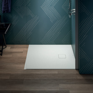 Receveur de douche antidérapant Ultra Flat Evo recoupable avec bonde longueur 80 x 80