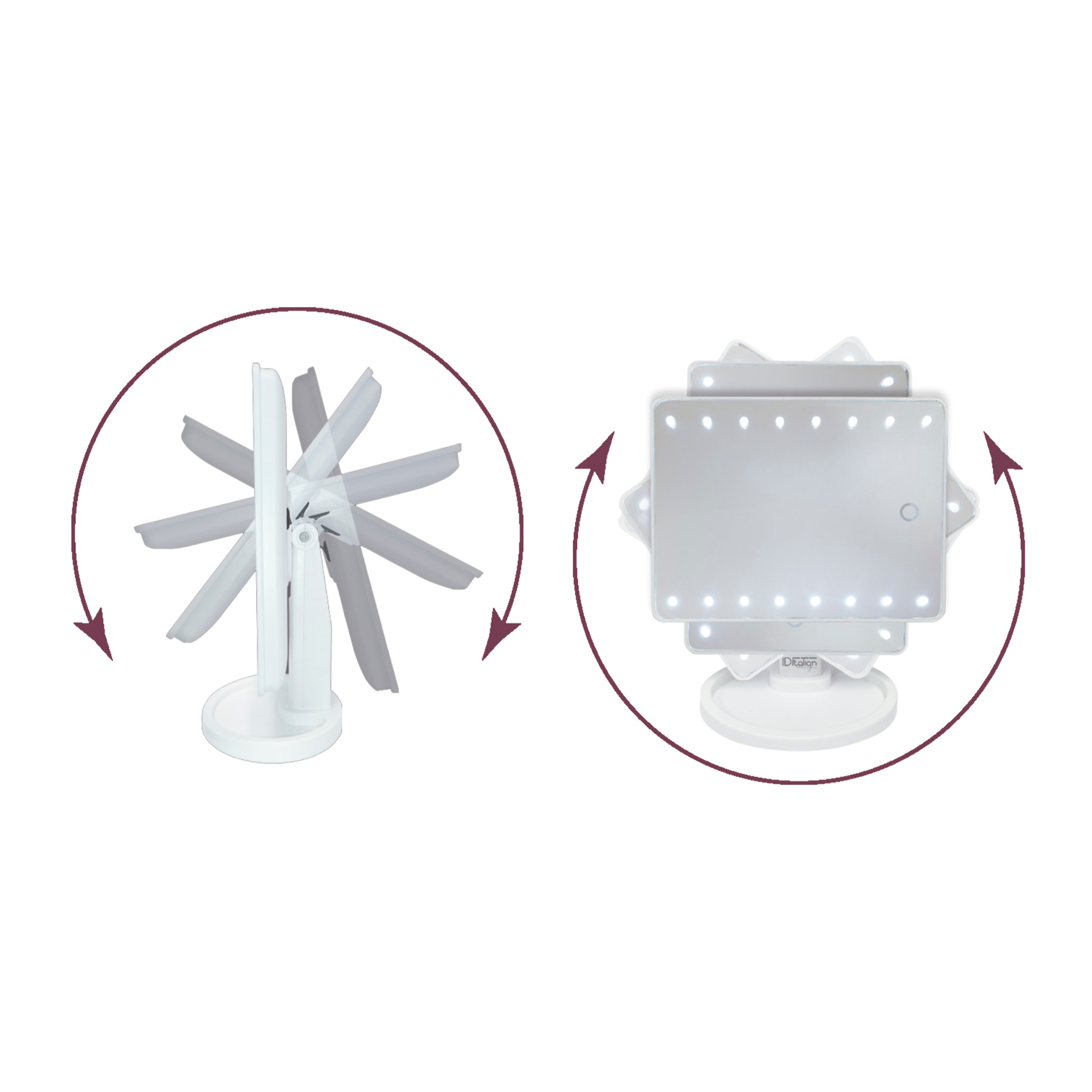 Espejo make - up con leds portátil Myfama - Blanco - 4 x 1,5V AA