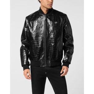 PHILIPP PLEIN Leather Bomber COCCO