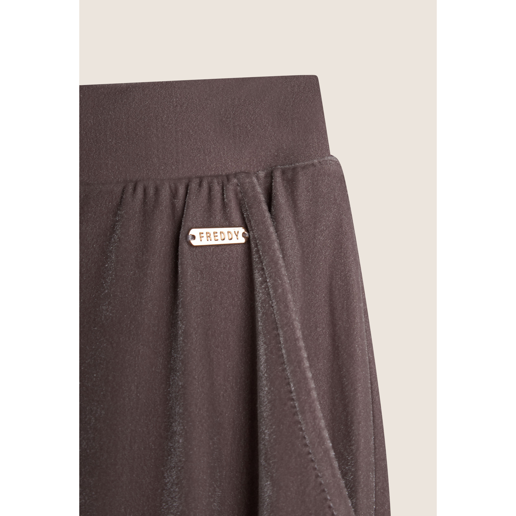 Pantaloni wide leg comfort da donna in tessuto lurex