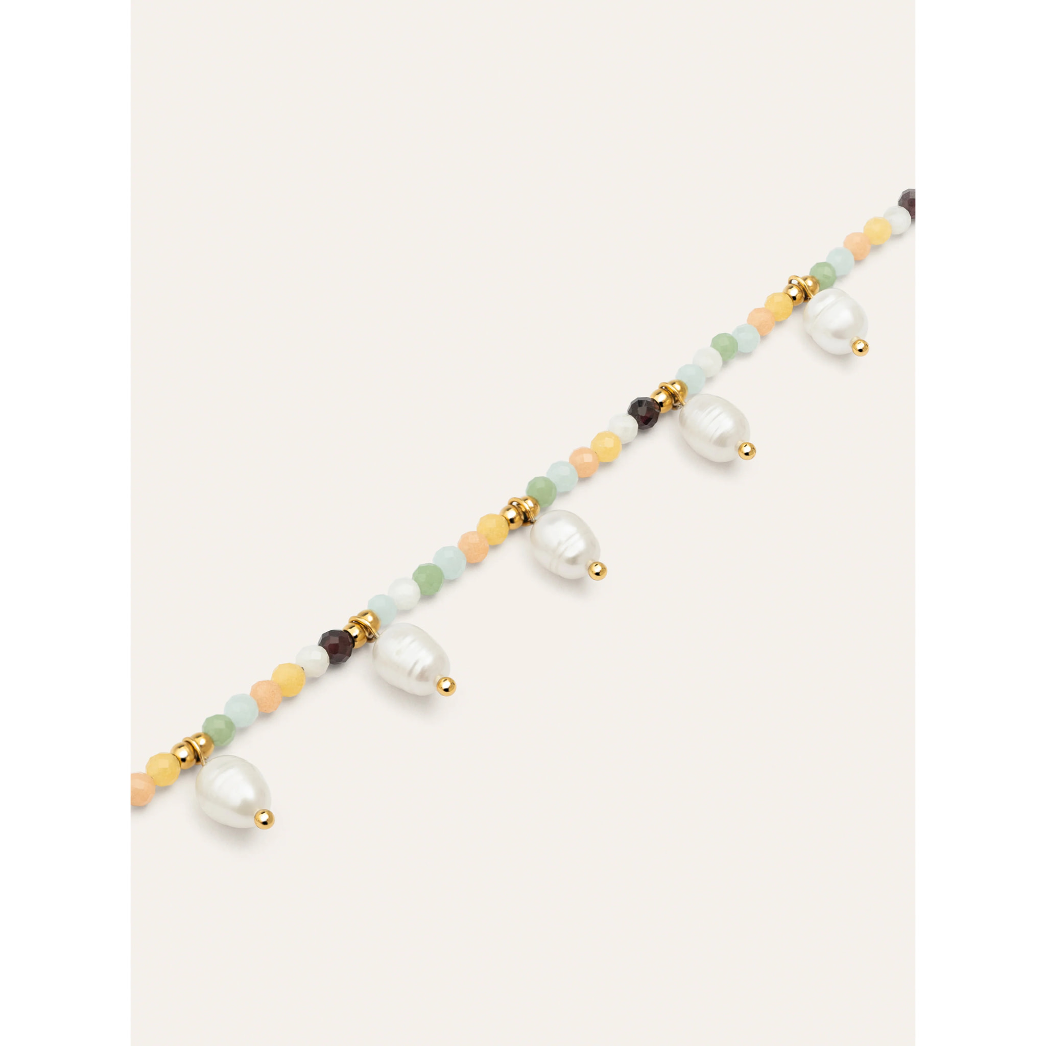 Collana Crystal Pearls in Acciaio Placcato Oro