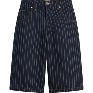 PHILIPP PLEIN Denim Shorts Pinstripe