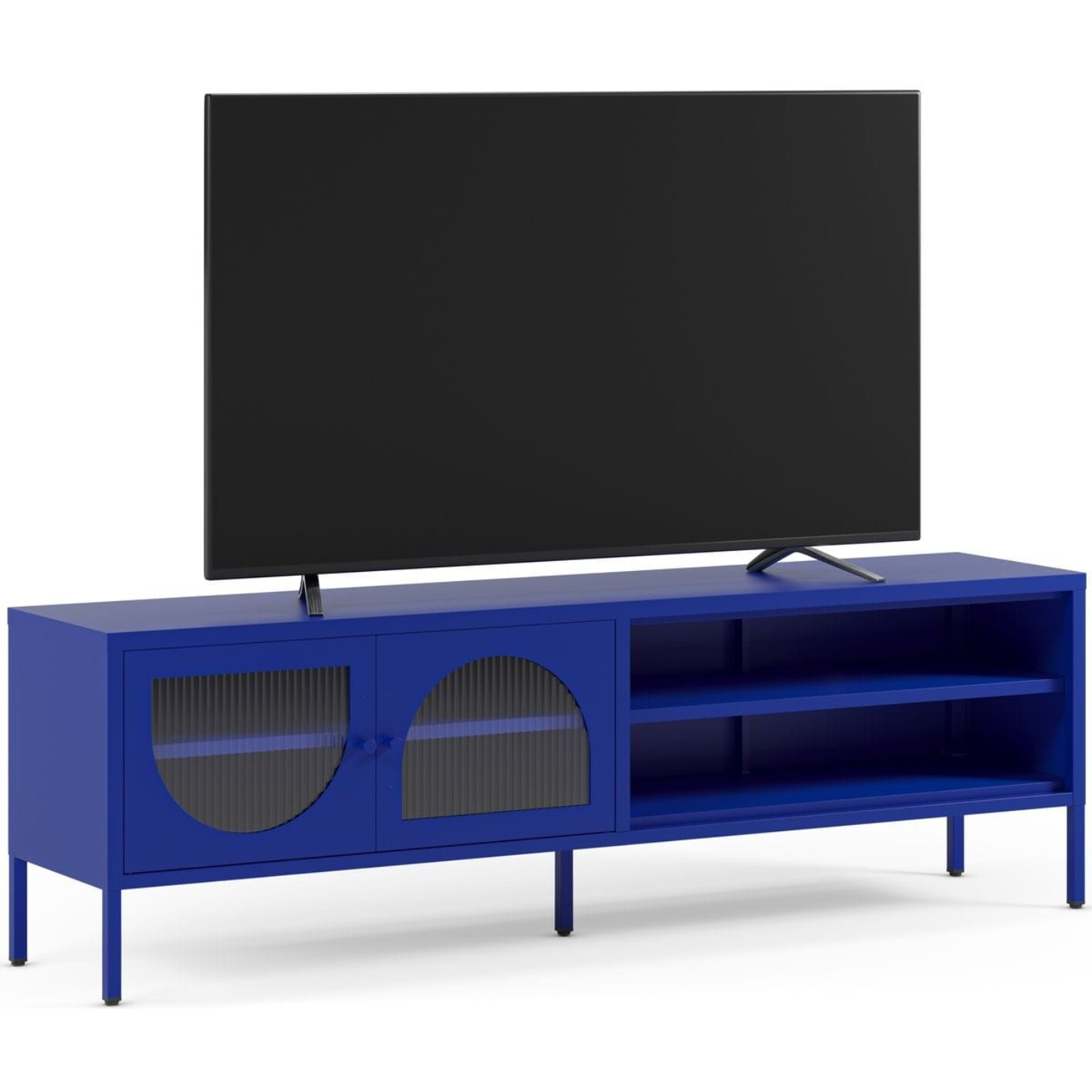 Meuble TV 2 portes 2 niches en métal - YSIA