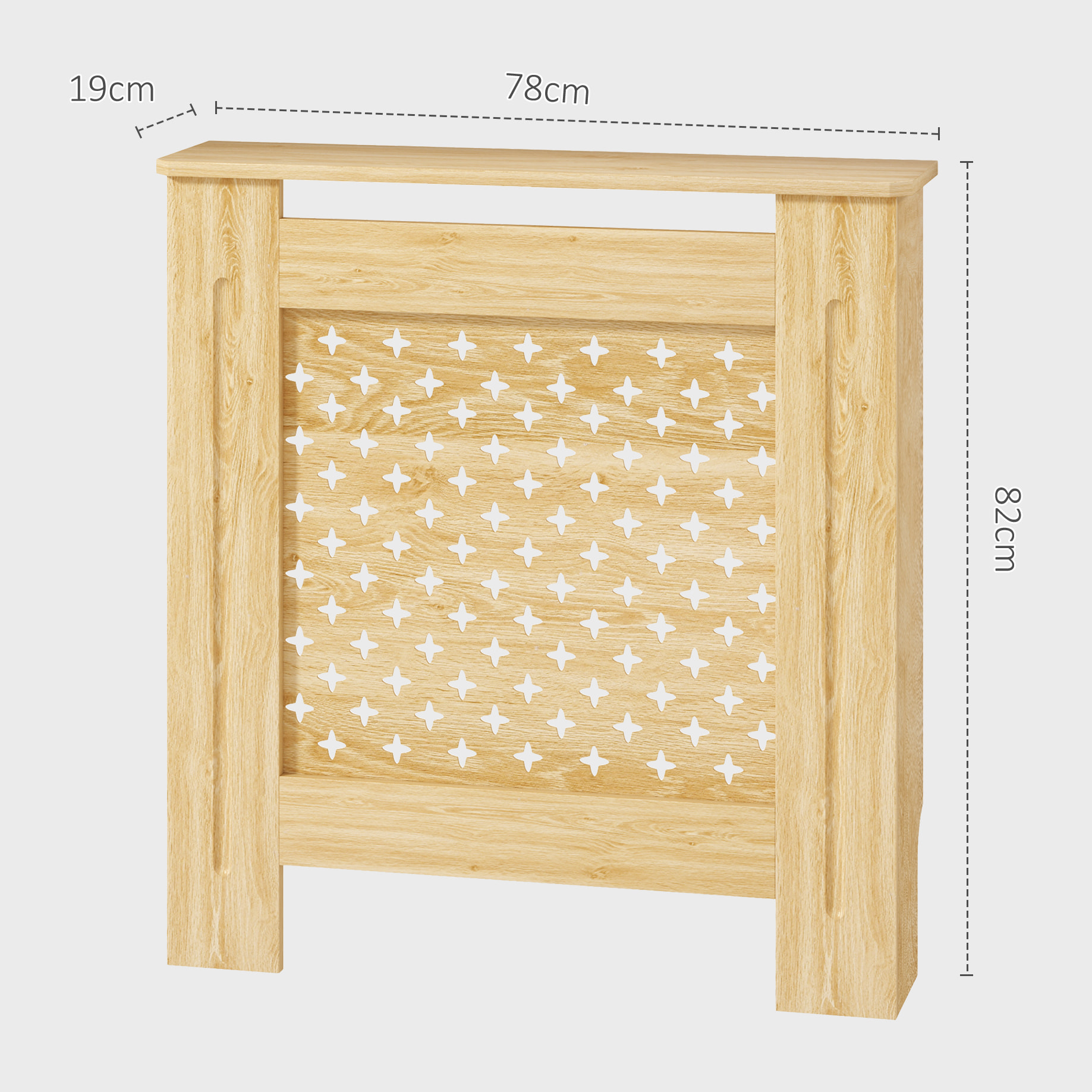 HOMCOM Cubre Radiadores Cubreradiador de MDF Cubierta para Radiador para Salón Dormitorio Pasillo 78x19x82 cm Roble