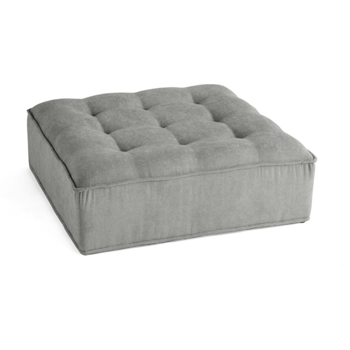 Marisol - pouf modulable - velours texturé - Gris
