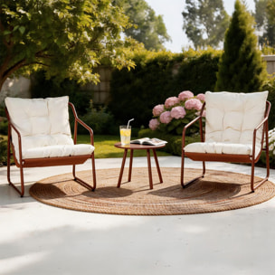 Ensemble de jardin 2 fauteuils terracotta avec table basse ANTHI