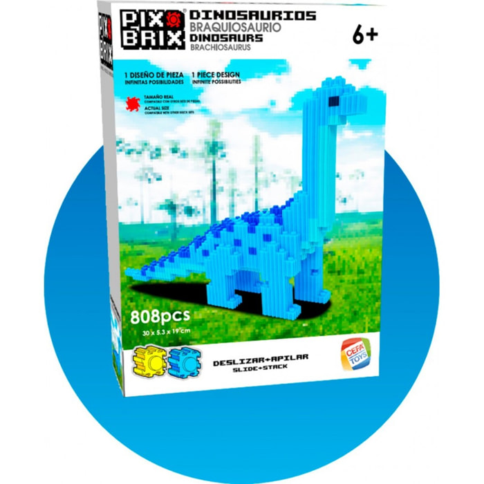 PIX BRIX PIXEL ART BRANQUIOSAURIO 808 PIEZAS