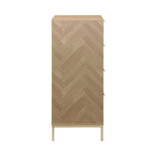 Commode Budapest. quatre tiroirs. décor chevrons L 80 x l 40 x H 95cm