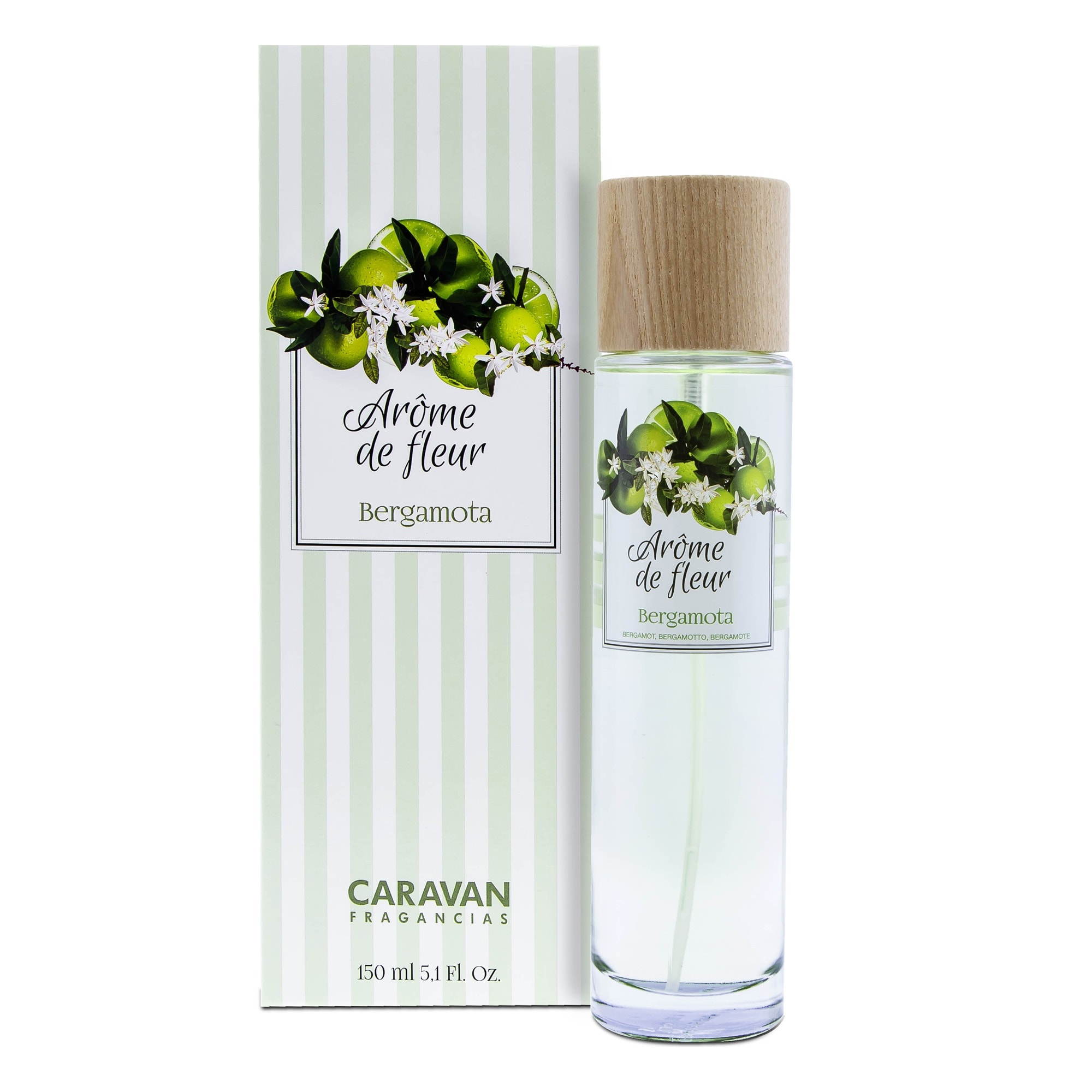 3x frasco 150 ml caravan arome de fleur bergamota