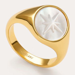 Anello Rosa dei Venti in Madreperla Placcato Oro