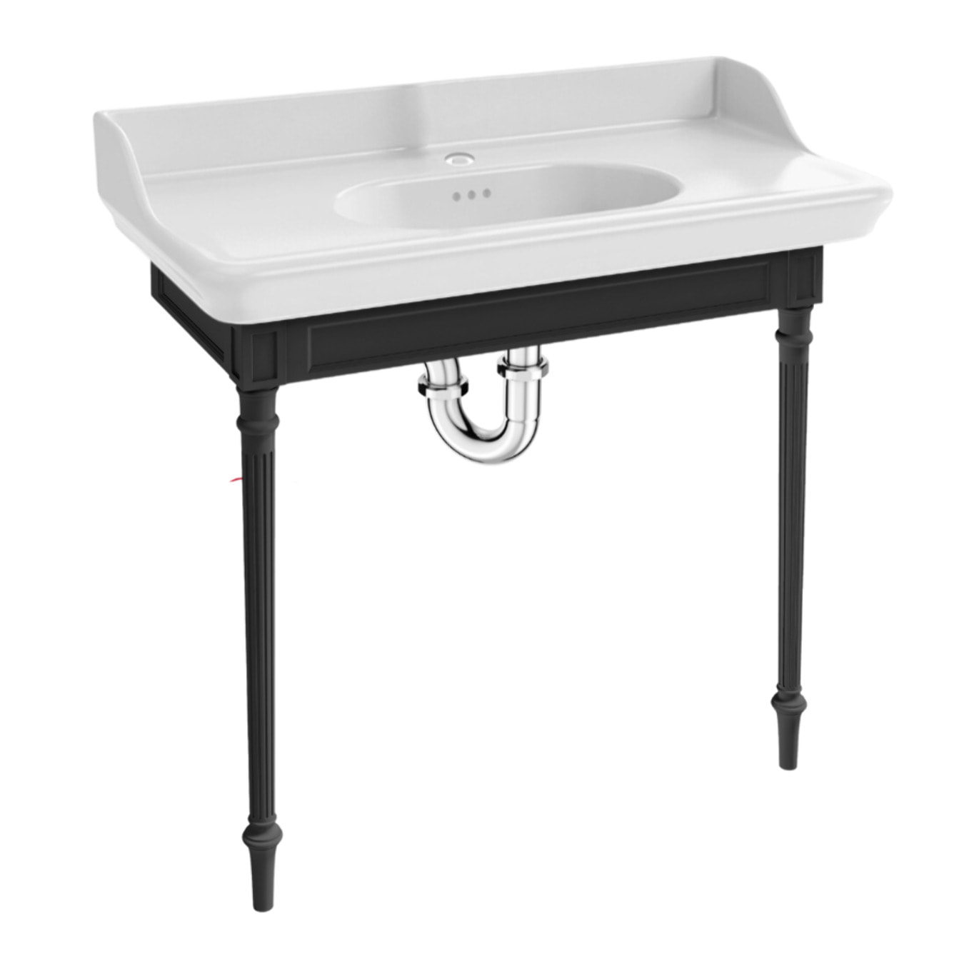 Console Cléo 1889 avec plan vasque + siphon chromé