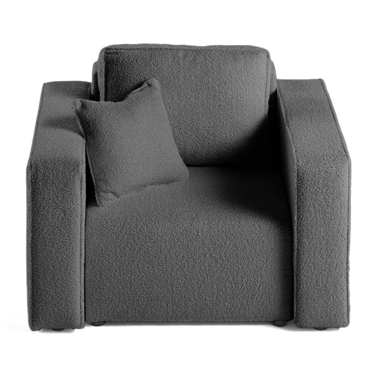 Topaze - fauteuil - en tissu bouclette - Gris