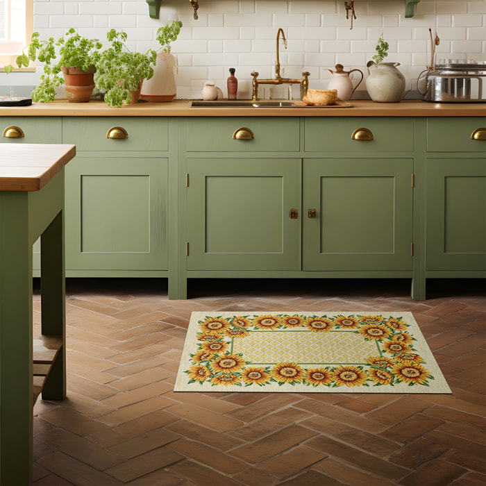 TAPPETO DA CUCINA GIRASOLI CON FONDO ANTISCIVOLO