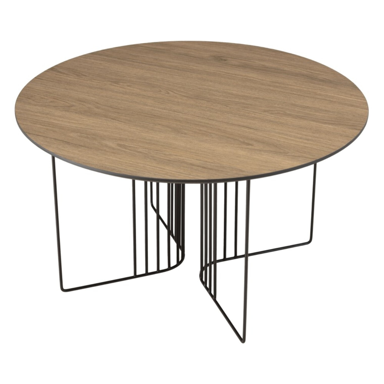 JULIA - Table basse biseautée 70x70cm mocha pieds graphiques métal noir