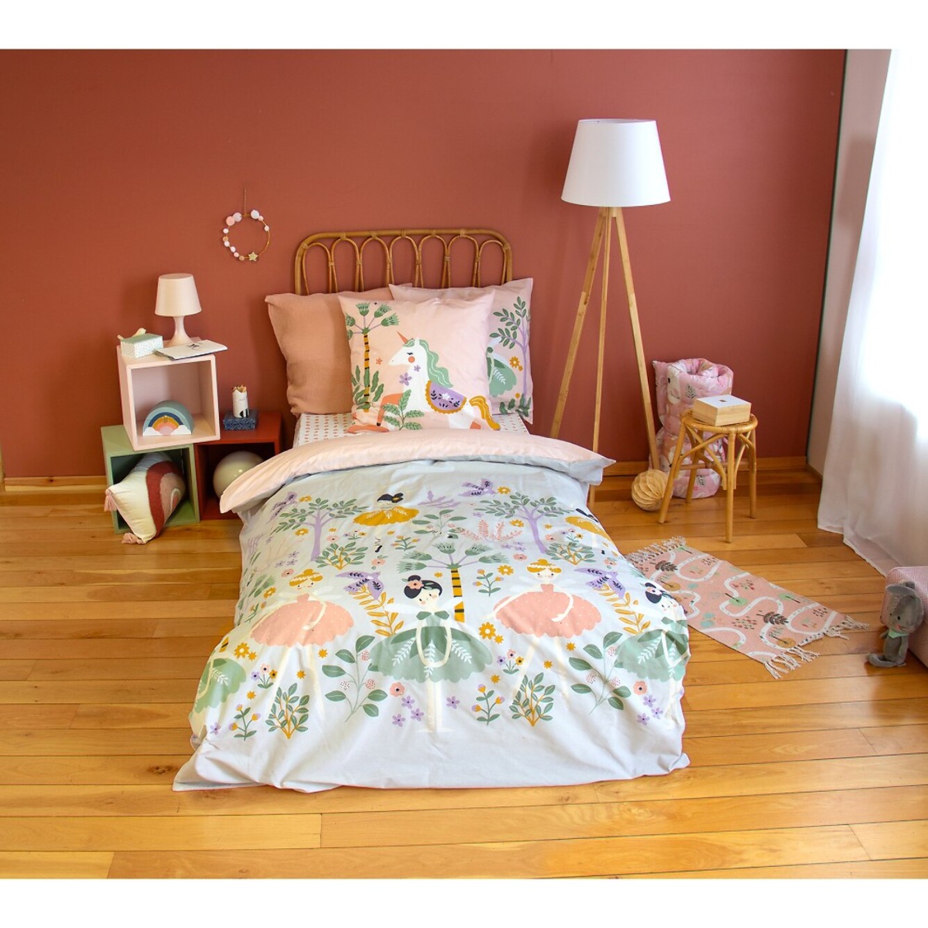 Parure de lit enfant 100% coton - LICORNE