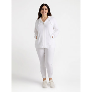Fiorella Rubino - Pantalones con bordes de red bordada - Blanco