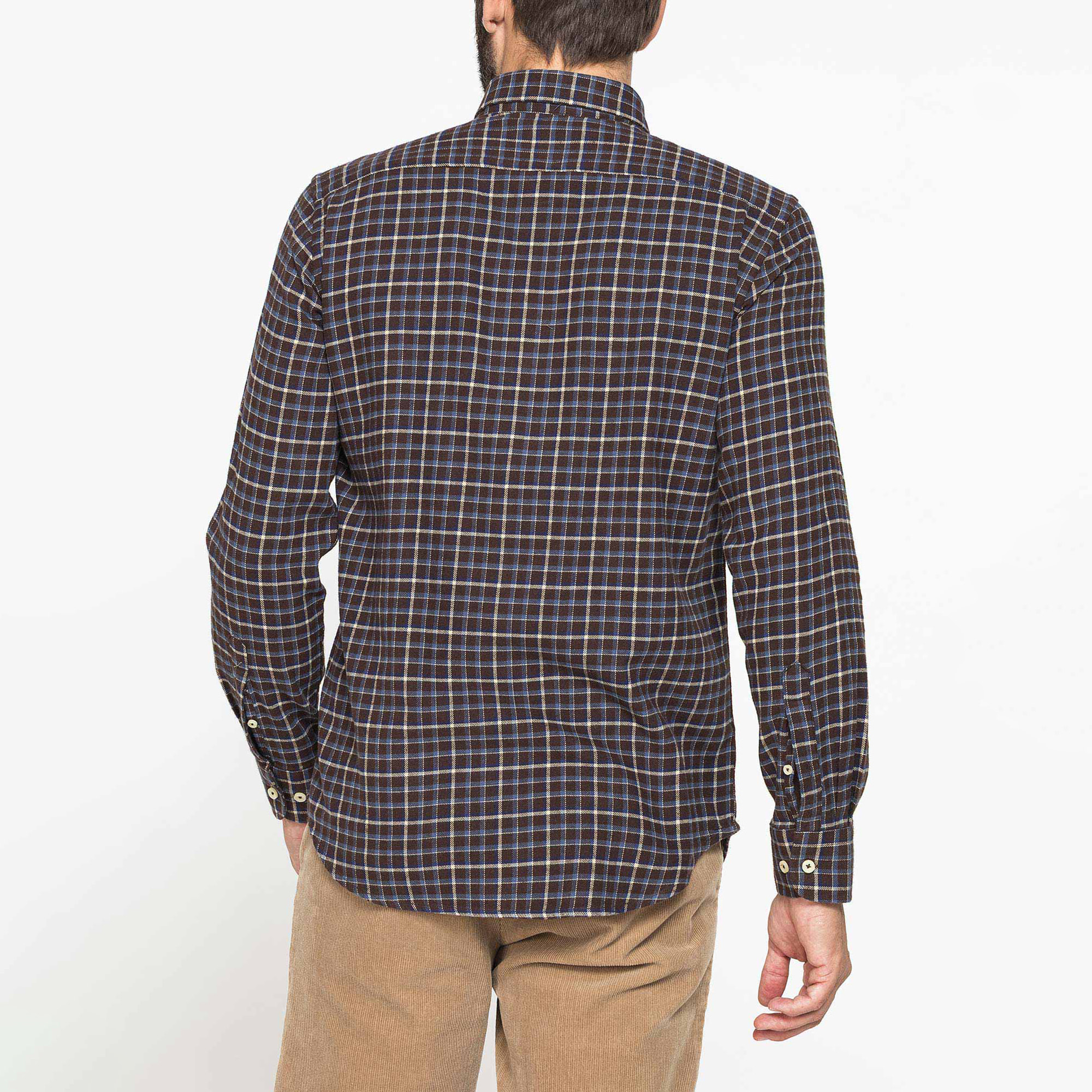 CAMICIA FANTASIA TINTO FILO IN FLANELLA LEGGERA