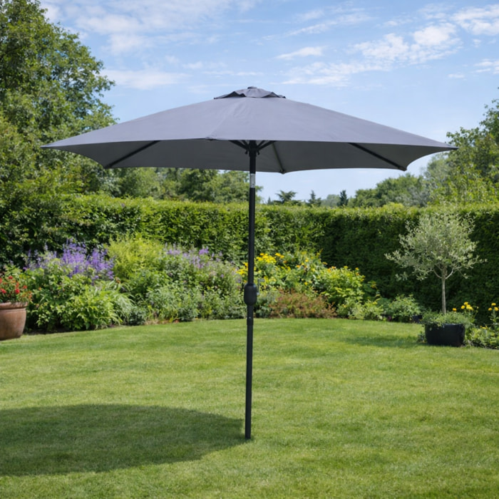 Parasol droit rond 2,5 x 2,5 m gris EMMA