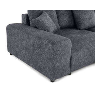 Spice - canapé d'angle réversible 4 places convertible avec coffre en tissu moucheté - Gris foncé