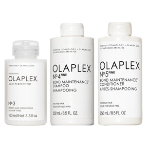 OLAPLEX Kit Bond Maintenance Hair Perfector N°3 100ml + Shampoo N°4 Fine 250ml + Conditioner N°5 Fine 250ml