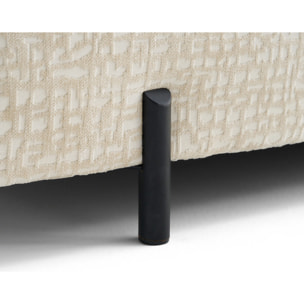 Brescia - banquette 3 places convertible en tissu velours relief - Beige