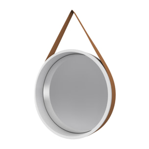 Miroir salle de bain rond type barbier diamètre 50 cm - BARBER WHITE