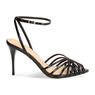 Sandalias negras tacón 9 cm