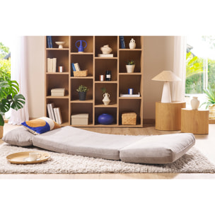 Chauffeuse 1 place convertible en tissu velours côtelé jaune curry SPENCER